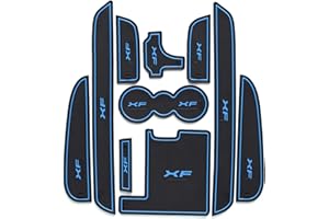 EAGLEG 10 Car Door Slot Mats for Jaguar XF 2011-2015, Non-Slip Rubber Dust-Proof Interior Accessories with Cup Holder Pad, Blue