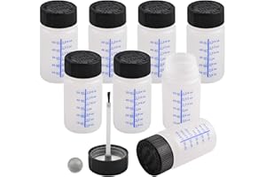 WANDIC Lackausbesserungsflaschen mit Pinsel und Mischkugel, 8 Stück Ausbesserungslack-Applikator-Flasche für Auto, Modell und Hobby Malerei – 60 ml Flüssigkeitskapazität