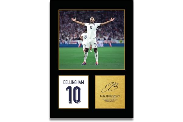 HWC Trading Jude Bellingham England Gåvor Tryckt Signerad Autograf Bild För Fotbollsfans Och Supportrar (ID-004699) - A4 Enda