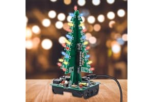 DONGKER Weihnachtsbaum LED DIY Löt Übungs Kits, Löt Bausatz für Elektronische Schaltungen, MINT-Projekt für Studenten Teenager, Musik Audio Spektrum Licht (3 Farben)