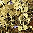 Lecraft Sequence Jamki Chamki Sequence Round Shape Sewing Sequins 8MM (100g) (8, Gold)