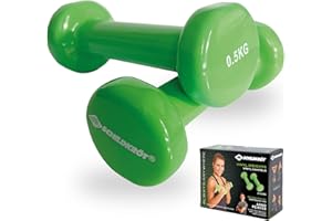 ‎SCHILDKRÖT Schildkröt Vinyl Hanteln I ideal für Gymnastik-, Aerobic- und Fitness-Training I zwei gummierte Hanteln I 0,5kg - 3,0kg in Grün & Anthrazit