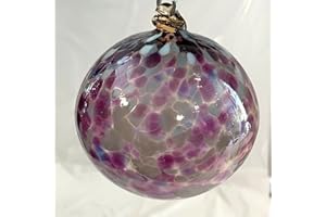 OBERSTDORFER GLASHÜTTE Szklana kula do zawieszenia kolorowa kula dekoracyjna fioletowa fioletowa kula okienna dmuchana ustami szkło kryształowe średnica ok. 11 cm
