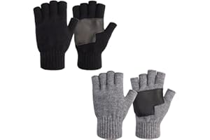 Maylisacc Gant Hiver Laine Mélangée Tricotés, Gants Tactiles Homme de 24cm pour Unisexes, Parfaits pour Envoyer des Message et Taper sur le Téléphone Intelligent