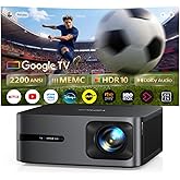 4K Projector | 2200 ANSI Brightness | Google TV 14.0 Integrated | Dolby Audio 56W| FHD 1080P Native Projector, Autofocus and