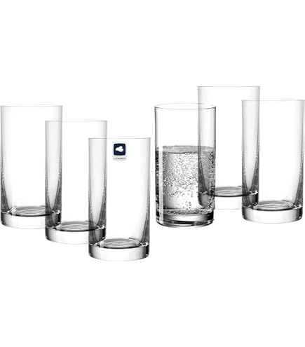 Leonardo Paladino Lot De 6 Verres à Eau 370ml - Verres à Jus Transparents, Lavables Au Lave-Vaisselle