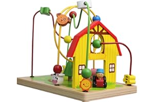 LELLIN Sky-blue L10062 Holz - Mototrikschleife / Labyrinth Farm, im bunten Design