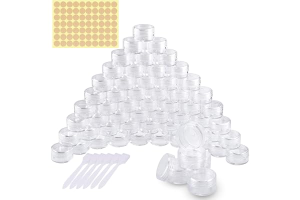 60 Pièces Pots Cosmétiques Vide en Plastique Clair De Voyage Conteneurs Cosmétiques Pot Échantillon pour Lotion, Crème, Stockage de Maquillage (5g / 5ml)