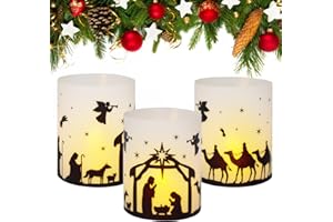 BETESSIN 12pcs Portavela para Decoración de Mesa de Natividad Belén Magos Reyes, Farol Funda Velas Navidad, Mini Decoraciñon de Lámparas Mesa, Vela Decoración, Portavelas Velas PVC Pequeñas Natividad