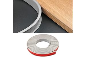 LQSCJS 15mm U Shape Flexible Self Locking Veneer Edge Banding, PTE Self Adhesive Edge Banding, PVC Stick Veneer Edge, DIY Collapsible Edge Guards for Furniture, Cabinet, Table (15mm/3m, Grey)