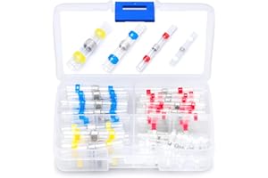Wirefy 50 PCS Heat Shrink Solder Butt Connectors - Waterproof Self-Soldering Sleeves - Set 26-10 AWG
