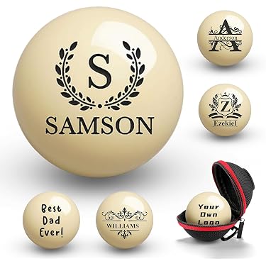 Boule De Billard Blanche à Points Rouges - Diamètre 5,72 Cm, Poids 175 G, En Résine, Pour Entraînement Et Jeu - 4