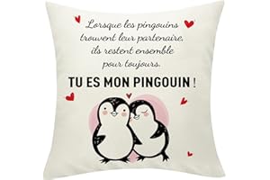 Sunia Housse Coussin 45 x 45 cm,Housse de Coussin avec 2 Poches,Cadeau Homme Femme Amour,Cadeau Amoureux pour Copine,Saint Valentin Femme,Cadeaux pour Couple,Cadeau Saint Valentin Anniversaire Mariage