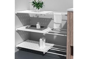 YushengTai Estantes Ajustables para Armario, Estantes Expandibles, Estante de Armario, Separador de Telescópicos Sin Clavos para Cocina, Baño