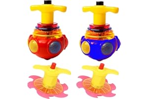 ZPSCXQ 4 Pcs Light Up Spinning Tops with Flashing Lights, Fun Visual Stimulation & Stress Relief Sensory Toys for Autism Light Up Spinning Toys Suitable for Kids & Children (Random Colors)