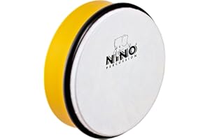 Nino Percussion Hand Drum Instrument - Small Hand drum for Children from 3 Years - Diameter 6 inch (ca. 15 cm) - Plastic, Yellow (NINO4Y)