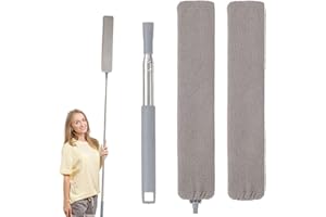 FIVEMILEBRO Limpiadores de Polvo retráctiles, Cepillo Limpieza de Polvo con Varilla telescópica de Acero Inoxidable, Retractable Gap Dust Cleaner, 85-145 cm