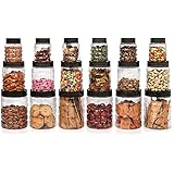 CELLO Checkers Pet Plastic Airtight Canister Set | Food grade and BPA free canisters | Air tight seal & Stackable Transparent