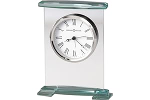Howard Miller Augustine Orologio da tavolo 645-691 - Moderna decorazione per la casa con staffa in vetro con quarzo, movimento di allarme