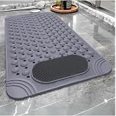 Vantuzlu Banyo Ve Duş Kaydırmazı Duşakabin K&uuml;vet İ&ccedil;i Ayak Masajlı Banyo Paspası 36x69,5 Cm Gri 36 x 68