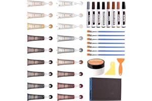 SZ-KARIDGE Kit De Reparación De Muebles De Madera, Juego De 39, Marcadores Para Arañazos, Manchas, Agujeros, Retoque Para Cualquier Mueble