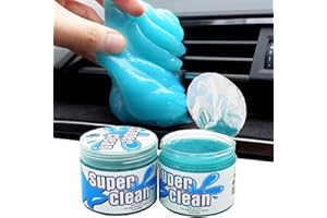 OWLKELA 2 Piezas de Gel de Limpieza para Coche, Kit de Limpieza de Coche, Limpiador Universal de Detalles de Polvo Automotriz, Limpiador de Grietas de Coche, Ventilación de Aire Automática