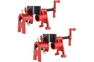 AMIGOB 2 Pcs Rohr-Schraubzwinge, 3/4 Zoll Rohrklemmen mit Schutzfunktion, Schnellspanner Clamp, Schlauchschellen, Korpuszwinge＆Holzklemmensatz für Holzbearbeitung, Schlauch, Rohr, Kabel (Matt)