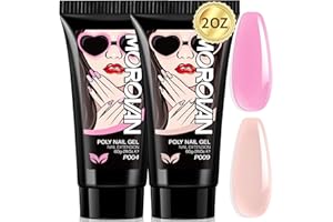 Morovan Poly Gel per Unghie - 60g Poly Gel Unghie Rosa e Rosa Nudo 2 poly gel colori Extension Acrygel Unghie Ricostruzione Professionale per Principianti Design delle Unghie