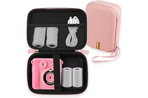 Leayjeen Custodia per Macchina Fotografica Istantanea per Bambini, Compatibile con Gofunly/uleway/Hangrui/USHINING e Carta da Stampa, Regalo per Bambini dai 3-12 Anni (solo custodia) Rosa