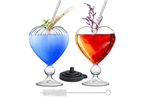 SUPROBARWARE Bicchiere da cocktail a forma di cuore, 230 ml, set di 2 bicchieri da vino a forma di cuore, trasparenti e romantici Martini, bicchieri, margarita, casalinghi, per feste speciali
