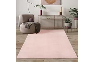 MIAS TEPPICHE Mia's Teppiche Comfort, Alfombra Moderna de Pelo Corto y Suave, Antideslizante, Lavable hasta 30 Grados, súper Suave, Aspecto de Piel, Colorete, 140 x 200 cm