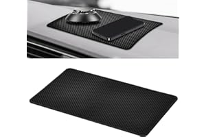Adiwo Anti Slip Mat, Car Dashboard Non Slip Rubber Pad, 27 x 15 cm Dashboard Grip Mat, Universal Non-Slip Car Magic Dashboard Sticky Adhesive Mat for Cell Phone Car Key Sun Glasses (Black/Grid)