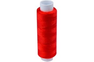 Hilo de Coser Resistente de Poliéster, Bobinas de Muchos Colores, Para Costura a Mano o a Máquinas, Bobinas de 200 m, Fabricado en Europa por Pasmanta desde 1953 (5616 - Rojo)