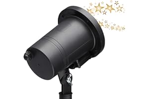 ‎CEPEWA Cepewa LED Projektor mit rotierenden Sternen, inkl. Erdspieß, 13 cm, warmweiß, schwarz, OUTDOOR Sternenhimmel Beamer Gartenbeleuchtung