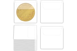 Aeaocvo Lot de 50 pochettes transparentes pour pièces de monnaie, 5,5 x 5,5 cm, anti-oxydation, pour bijoux, petits objets, pièces en euro, dans toutes les tailles