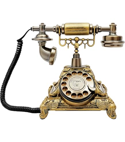 Téléphone Fixe Vintage Noir – Style Rétro, Multifonction – Décoration Maison Ou Utilisation