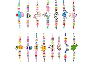 faburo 15 Pcs Bracelet Fille Bracelet Amitié pour Enfant, Licorne Bracelet Bijoux Enfants Fille, Réglable Bracelet Cordon Tressé Bracelet, Jouet Fille Bijoux Bracelet pour Fête Cadeau Anniversaire