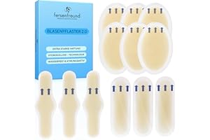 FERSENFREUND© Premium Blasenpflaster Ferse - NEUHEIT 2024 - Anti-Blasen Hydrokolloid Pflaster für Füße - Druckstellen Hydrogel Fersenpflaster Blasen Hydrocolloidpflaster Wandern Blasenstopper 12er Set