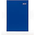 Collins Essential 2025 Business Diary - A4 Day to a Page Planner with Leathergrain Hardback Cover - Blue - ESSA41.60-25