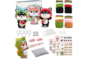 VidFair Needle Felting Kit,Making Wool Needle Starter Kit with Instruction, Felting Foam for Adults for Beginners DIY Crafting Kits for Adults (4 Dogs)