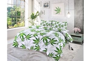 ELAFY Embossed Quilted Bedspreads King Size| 3 PCS Including 1 x Bedspread 2 x Pillow Shams | Soft Lightweight Coverlet Quilt Double Bed Sets for Bedroom Décor | Colour Cannabis-White Green