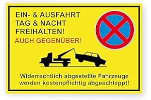 Ein und Ausfahrtfreihalten Schild 30x20cm aus stabilem PVC Hartschaum 3mm mit UV-Schutz von Lichtblick Hausbedarf