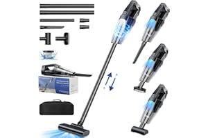 ‎TISOUTEC Staubsauger Kabellos 4-in-1 Handstaubsauger,7500Pa Autostaubsauger 6000mA+Multifunktionaler USB aufladbar Tragbar Leicht Mini Staubsauger,Nass &Trocken Handsauger,für den Auto,Haus,Küche,Tierhaare