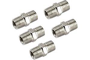 AB Tools Air Line Hose Compressor Fittings/Connector 1/4" BSP Male to Male 5 Pack