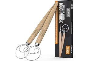 ORBLUE Premium Danish Dough Whisk - Dutch Whisk with Stainless Steel Ring - Danish Whisk for Bread, Pastry or Pizza Dough, 33 cm, Pack of 2 (2)