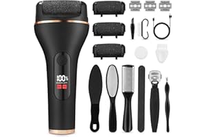 ZAXIVA Lima Electrica Pies Durezas, 18 Piezas Set Pedicura Profesional para Pies, Quita Durezas para Pies Electrico, Callos Pies Eliminar, IPX7 Impermeable Lima Pies Durezas con 3 Rodillos y 2 Velocidades