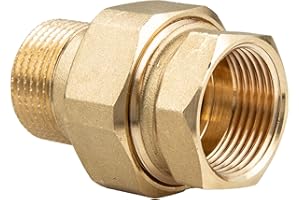 tecuro Messing Verschraubung konisch dichtend IG x AG 1/2 Zoll mit O-Ring Hochtemperaturbeständig, Messing CW617N gem. Trinkwasserverordnung 50930-6