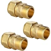 Wjelet 3 Pack Brass Connectors 16mm x 1/2" AG External Thread Brass Outside Thread, Thread Union for DVGW Aluminum Composite