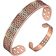 Jeracol Copper Bracelet with 18pcs Ultra Strength Magnets,99% Solid Pure Copper Magnetic Bracelet,Adjustable Bangle with Gift Box.