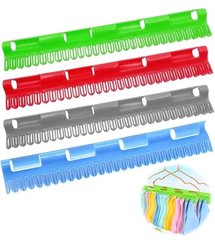 Confezione Da 3 Appendicalzini In Plastica PP – 32x5 Cm, Antiscivolo, Per Stendibiancheria, Blu/rosso/grigio